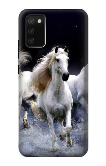 S0246 Cheval Blanc Etui Coque Housse pour Samsung Galaxy A02s, Galaxy M02s