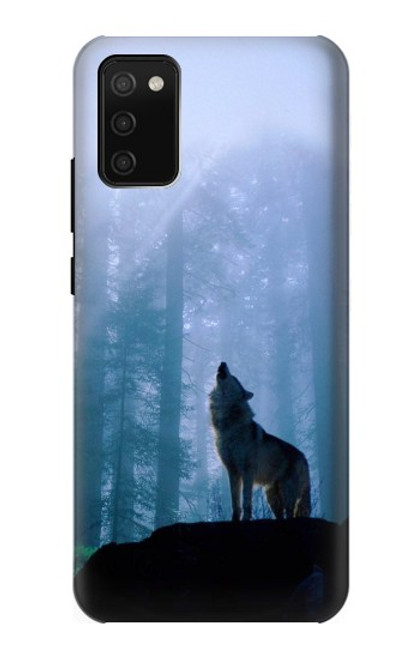 S0935 Loup Hurlant dans la forêt Etui Coque Housse pour Samsung Galaxy A02s, Galaxy M02s