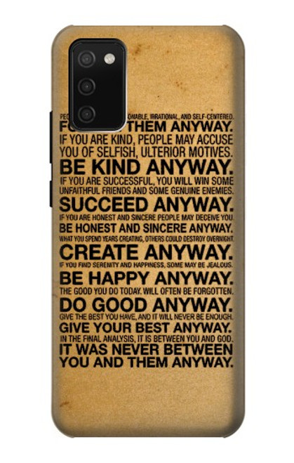 S2513 Mère Teresa Citations Quoi qu'il en soit Etui Coque Housse pour Samsung Galaxy A02s, Galaxy M02s