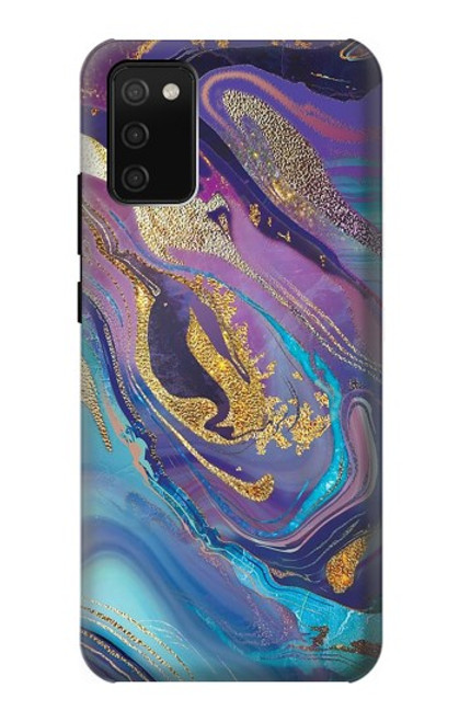 S3676 Pierre de marbre abstraite colorée Etui Coque Housse pour Samsung Galaxy A02s, Galaxy M02s