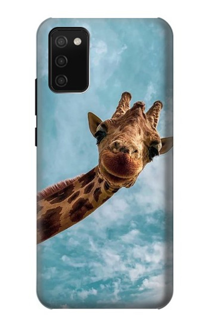 S3680 Girafe de sourire mignon Etui Coque Housse pour Samsung Galaxy A02s, Galaxy M02s