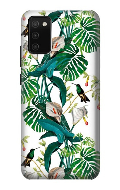 S3697 Oiseaux de la vie des feuilles Etui Coque Housse pour Samsung Galaxy A02s, Galaxy M02s