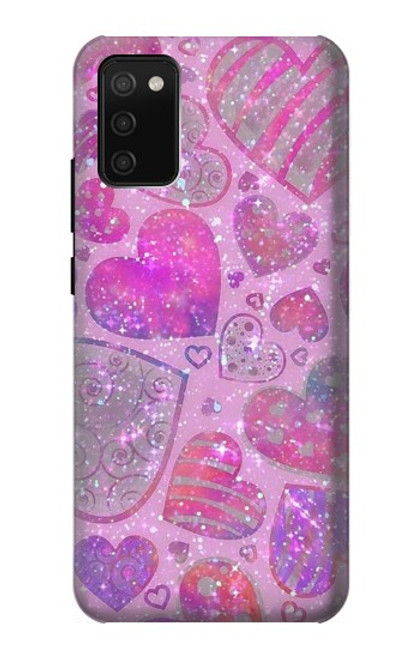 S3710 Coeur d'amour rose Etui Coque Housse pour Samsung Galaxy A02s, Galaxy M02s
