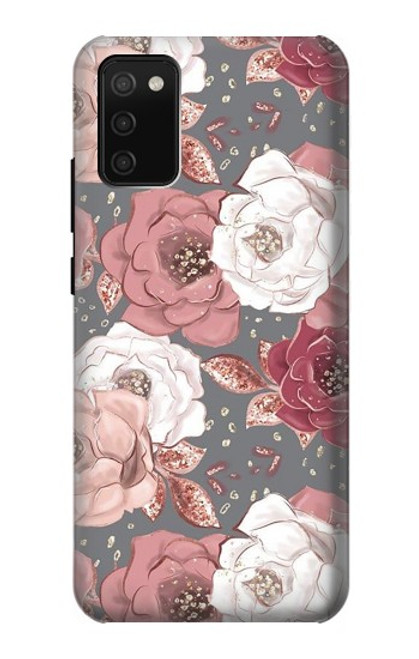 S3716 Motif floral rose Etui Coque Housse pour Samsung Galaxy A02s, Galaxy M02s