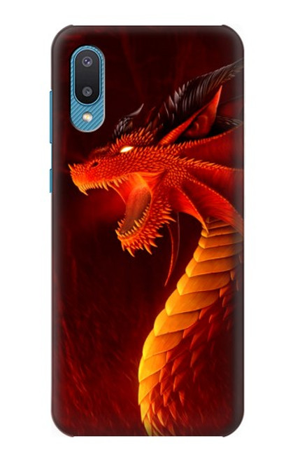 S0526 Dragon Rouge Etui Coque Housse pour Samsung Galaxy A04, Galaxy A02, M02