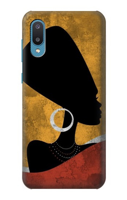 S3453 Africaine Reine Néfertiti Silhouette Etui Coque Housse pour Samsung Galaxy A04, Galaxy A02, M02