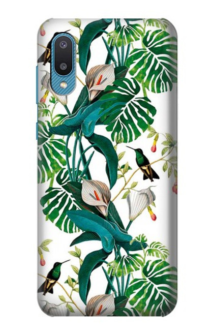 S3697 Oiseaux de la vie des feuilles Etui Coque Housse pour Samsung Galaxy A04, Galaxy A02, M02