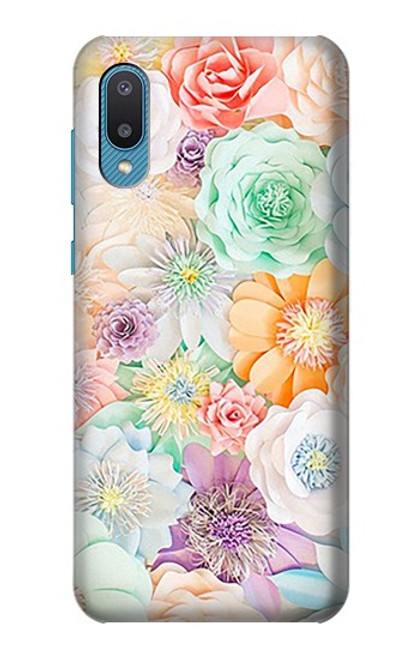 S3705 Fleur florale pastel Etui Coque Housse pour Samsung Galaxy A04, Galaxy A02, M02