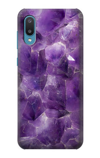 S3713 Graphique violet améthyste à quartz imprimé Etui Coque Housse pour Samsung Galaxy A04, Galaxy A02, M02