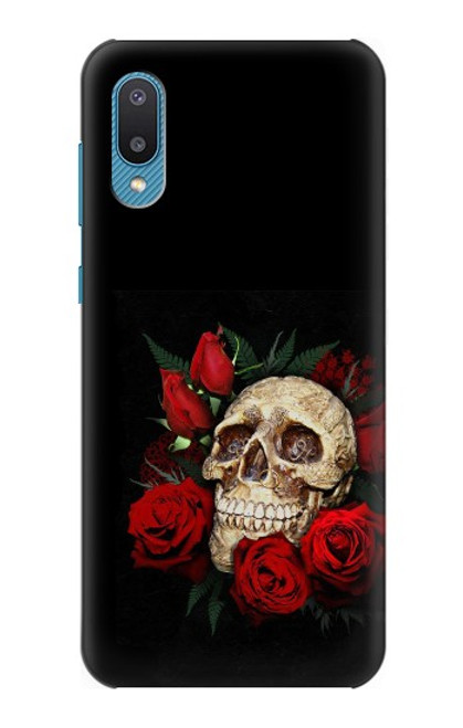 S3753 Roses de crâne gothique sombre Etui Coque Housse pour Samsung Galaxy A04, Galaxy A02, M02