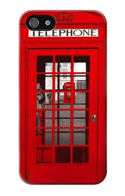 S0058 British Red Telephone Box Etui Coque Housse pour iPhone 5 5S SE