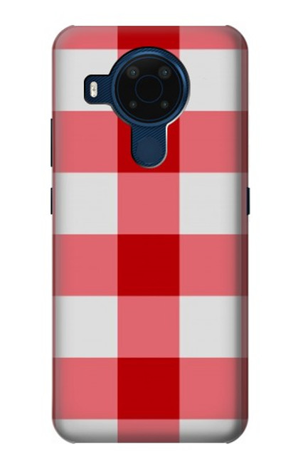 S3535 Rouge vichy Etui Coque Housse pour Nokia 5.4