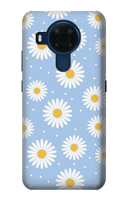 S3681 Motif de fleurs de marguerite Etui Coque Housse pour Nokia 5.4