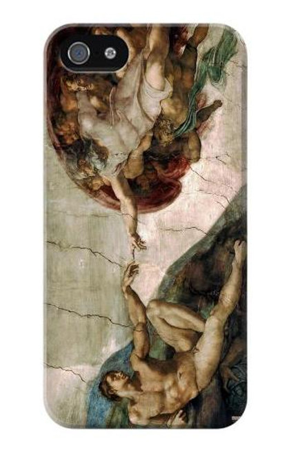 S0179 Michelangelo Creation of Adam Etui Coque Housse pour iPhone 5 5S SE