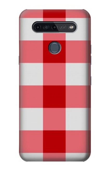 S3535 Rouge vichy Etui Coque Housse pour LG K51S