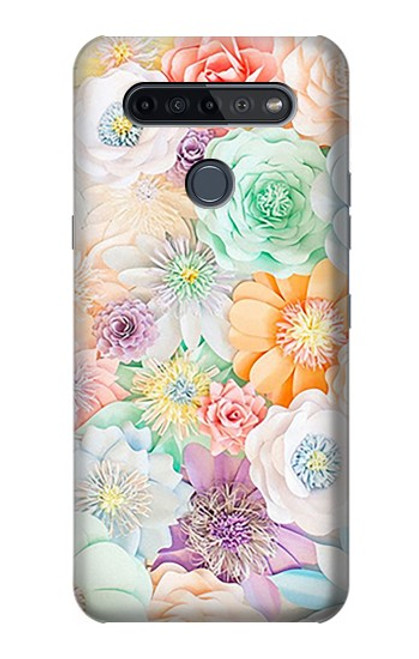 S3705 Fleur florale pastel Etui Coque Housse pour LG K51S