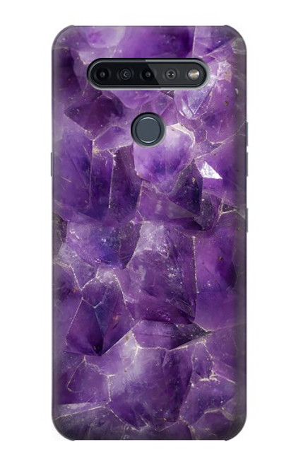 S3713 Graphique violet améthyste à quartz imprimé Etui Coque Housse pour LG K51S