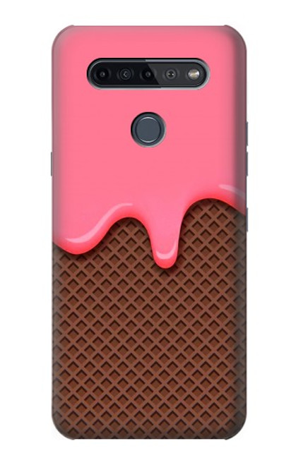 S3754 Cornet de crème glacée à la fraise Etui Coque Housse pour LG K51S