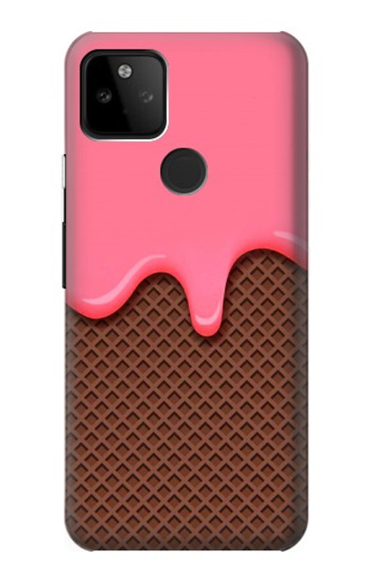 S3754 Cornet de crème glacée à la fraise Etui Coque Housse pour Google Pixel 5A 5G