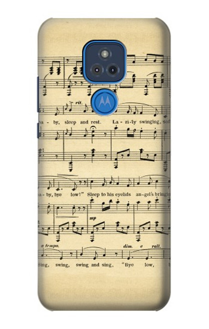 S2504 Millésimé Partitions Etui Coque Housse pour Motorola Moto G Play (2021)