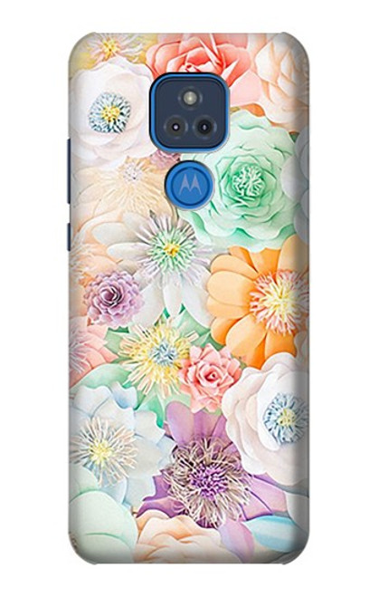 S3705 Fleur florale pastel Etui Coque Housse pour Motorola Moto G Play (2021)