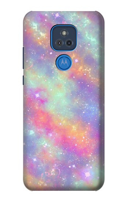 S3706 Arc-en-ciel pastel Galaxy Pink Sky Etui Coque Housse pour Motorola Moto G Play (2021)