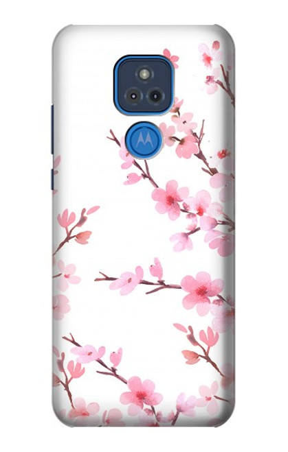 S3707 Fleur de cerisier rose fleur de printemps Etui Coque Housse pour Motorola Moto G Play (2021)