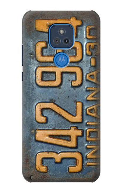 S3750 Plaque d'immatriculation de véhicule vintage Etui Coque Housse pour Motorola Moto G Play (2021)