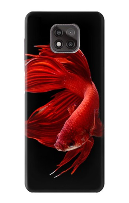 S2092 Rouge Poisson Combattant Etui Coque Housse pour Motorola Moto G Power (2021)