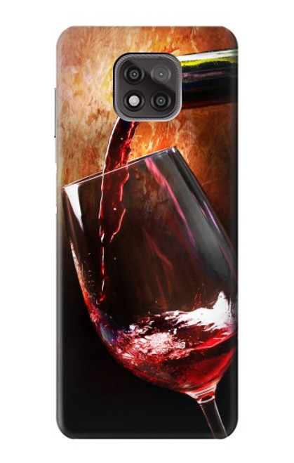 S2396 Rouge Bouteille de vin et le verre Etui Coque Housse pour Motorola Moto G Power (2021)