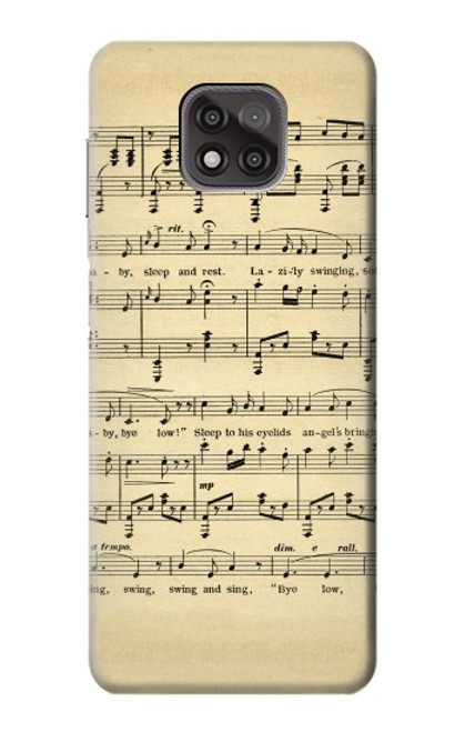 S2504 Millésimé Partitions Etui Coque Housse pour Motorola Moto G Power (2021)