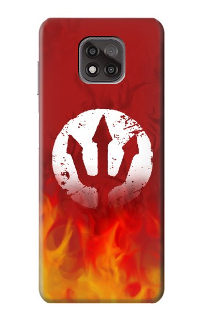 S2803 Feu Rouge Diable Lance Symbole Etui Coque Housse pour Motorola Moto G Power (2021)