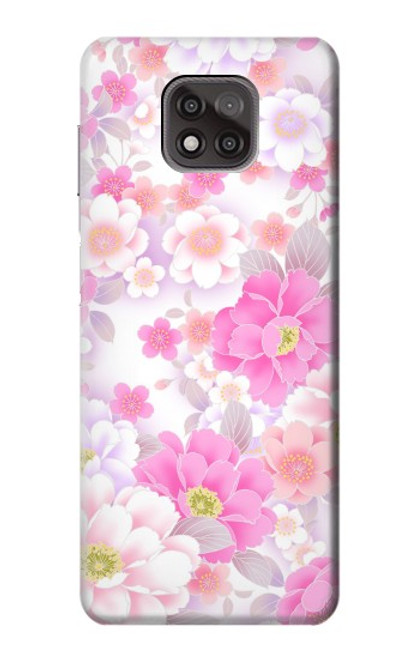 S3036 Flore de fleur rose douce Etui Coque Housse pour Motorola Moto G Power (2021)