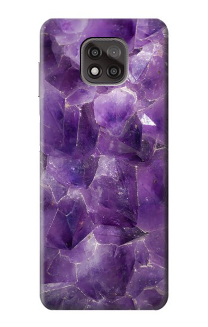 S3713 Graphique violet améthyste à quartz imprimé Etui Coque Housse pour Motorola Moto G Power (2021)