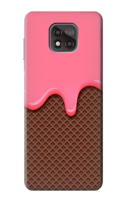 S3754 Cornet de crème glacée à la fraise Etui Coque Housse pour Motorola Moto G Power (2021)