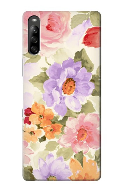 S3035 Peinture douce Fleur Etui Coque Housse pour Sony Xperia L5