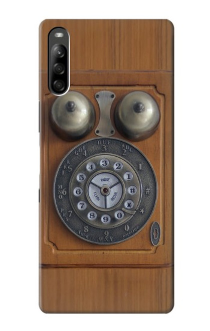 S3146 Mur Antique Retro Ligne téléphonique Etui Coque Housse pour Sony Xperia L5