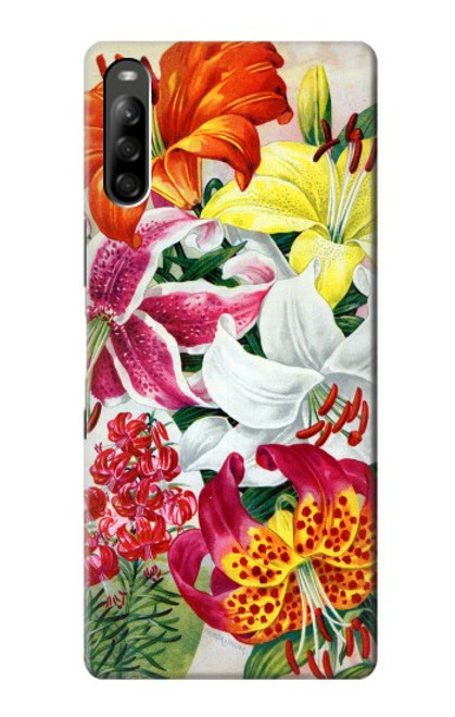 S3205 Fleurs Art Retro Etui Coque Housse pour Sony Xperia L5