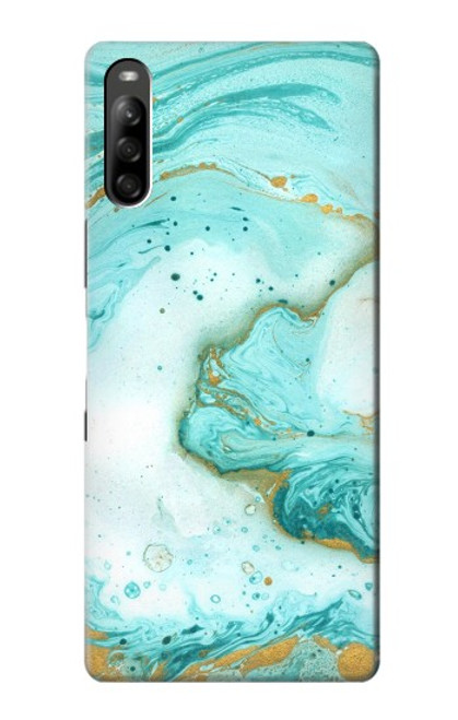 S3399 Vert Marbre Imprimer Graphique Etui Coque Housse pour Sony Xperia L5