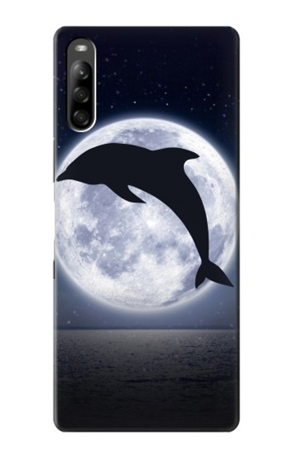 S3510 Dauphin Lune Nuit Etui Coque Housse pour Sony Xperia L5