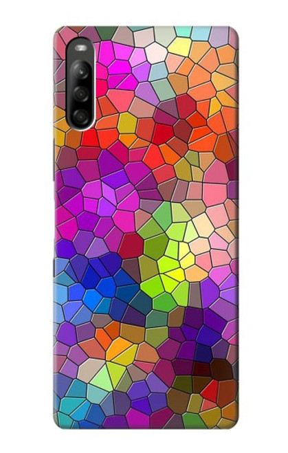 S3677 Mosaïques de briques colorées Etui Coque Housse pour Sony Xperia L5