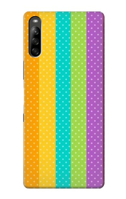 S3678 Vertical arc-en-ciel coloré Etui Coque Housse pour Sony Xperia L5