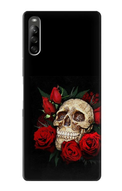 S3753 Roses de crâne gothique sombre Etui Coque Housse pour Sony Xperia L5