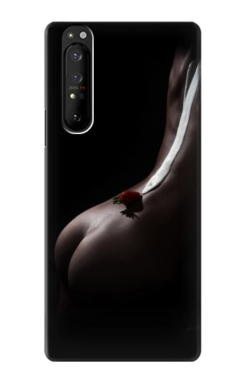 S0546 Sexy Crème fraise Etui Coque Housse pour Sony Xperia 1 III