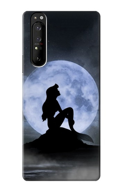S2668 Silhouette sirène Lune Nuit Etui Coque Housse pour Sony Xperia 1 III