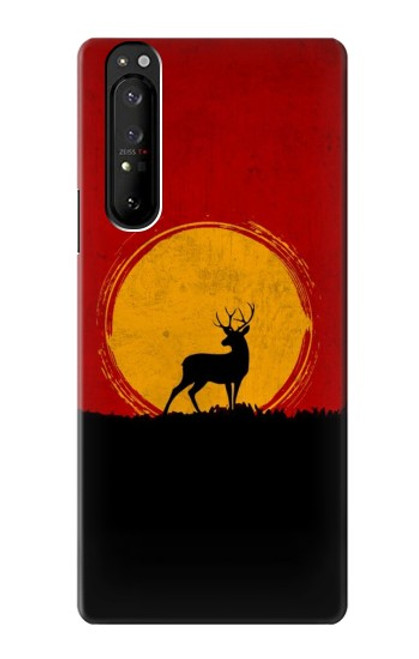 S3513 Coucher de soleil de Deer Etui Coque Housse pour Sony Xperia 1 III