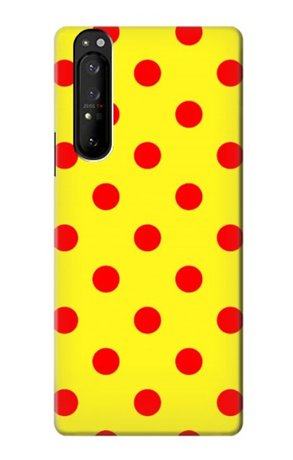 S3526 Rouge tache à pois Etui Coque Housse pour Sony Xperia 1 III