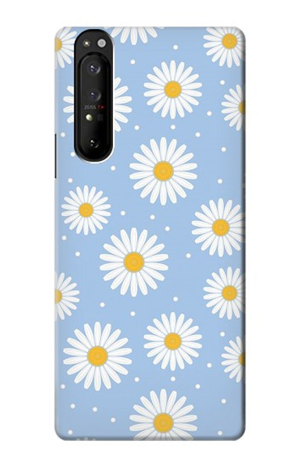 S3681 Motif de fleurs de marguerite Etui Coque Housse pour Sony Xperia 1 III