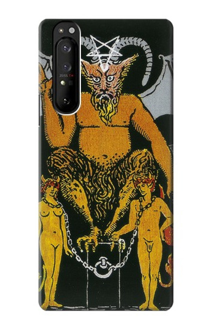 S3740 Carte de tarot le diable Etui Coque Housse pour Sony Xperia 1 III