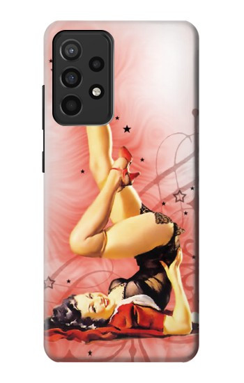 S1669 Afficher Fille Millésime Etui Coque Housse pour Samsung Galaxy A52, Galaxy A52 5G